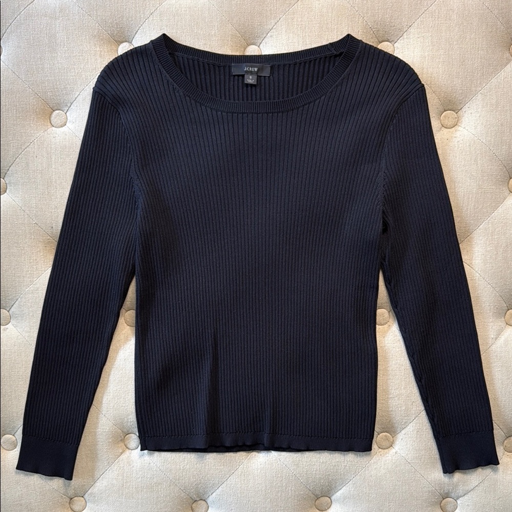 J.Crew Black Ribbed Sweater